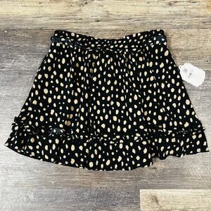 Altar'd State Women's Black Polka Dot Elastic Waist Mini Skirts Size Large NWT